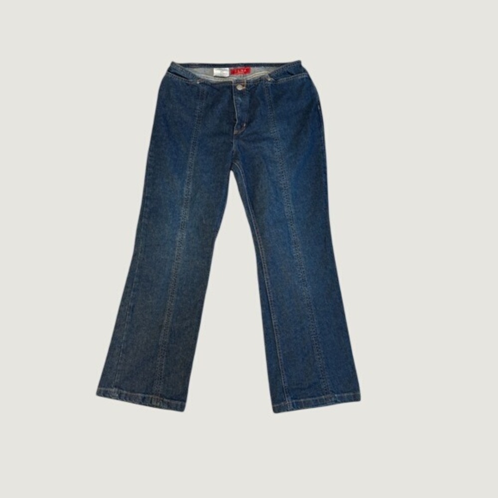 Zena Jeans Center Seam Flare Denim Trousers Size 10P Vintage EUC - Picture 1 of 3